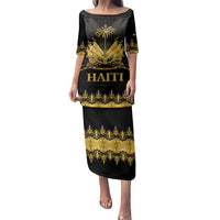 Haiti Neg Marron Gold Family Matching Puletasi and Hawaiian Shirt Lespwa pa anyen san aksyon LT01 Mom's Dress Gold - Polynesian Pride