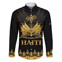 Haiti Neg Marron Gold Family Matching Short Sleeve Bodycon Dress and Hawaiian Shirt Lespwa pa anyen san aksyon LT01 Dad's Shirt - Long Sleeve Gold - Polynesian Pride