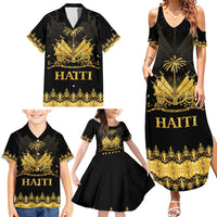 Haiti Neg Marron Gold Family Matching Summer Maxi Dress and Hawaiian Shirt Lespwa pa anyen san aksyon LT01 - Polynesian Pride