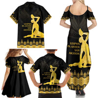 Haiti Neg Marron Gold Family Matching Summer Maxi Dress and Hawaiian Shirt Lespwa pa anyen san aksyon LT01 - Polynesian Pride