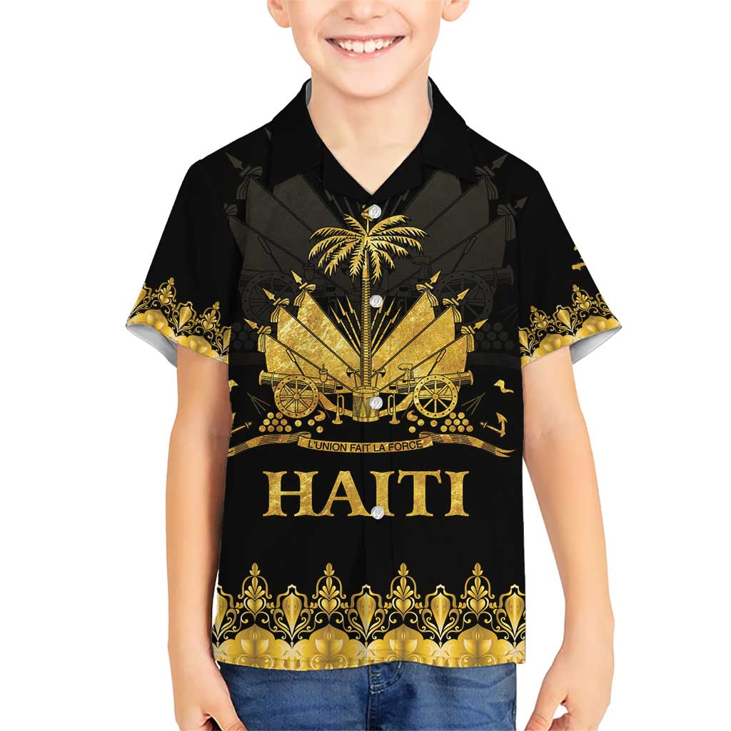 Haiti Neg Marron Gold Kid Hawaiian Shirt Lespwa pa anyen san aksyon LT01 Kid Gold - Polynesian Pride