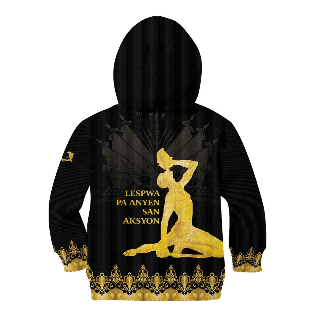 Haiti Neg Marron Gold Kid Hoodie Lespwa pa anyen san aksyon LT01 - Polynesian Pride