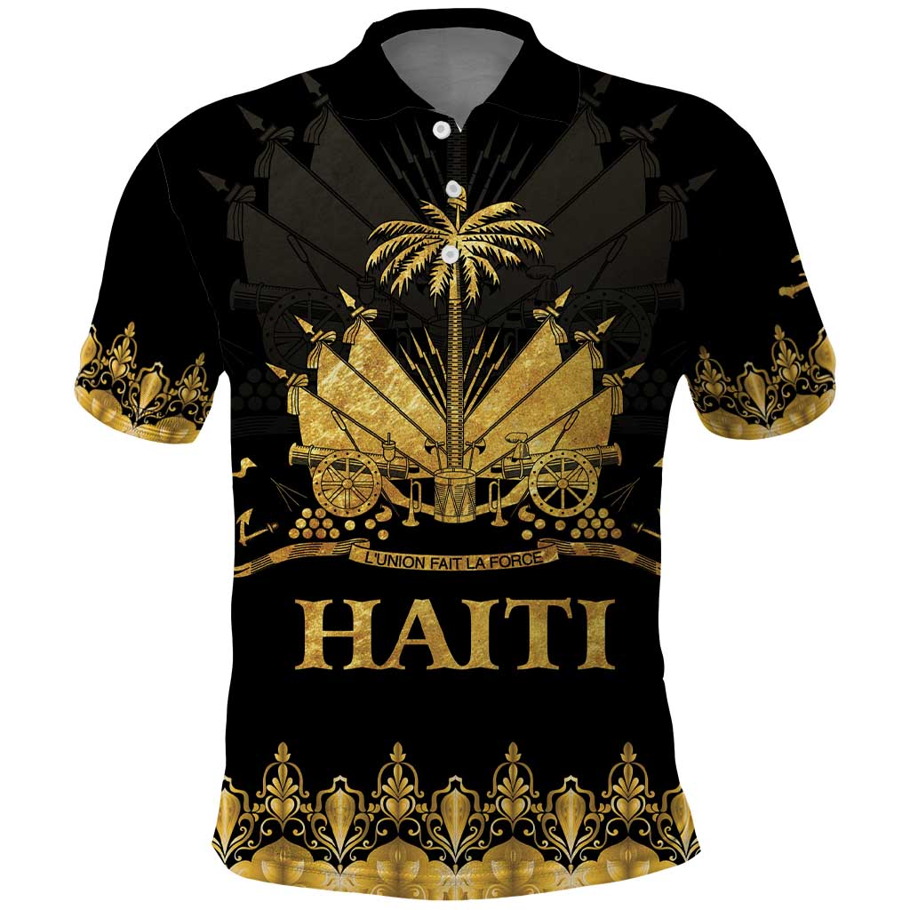 Haiti Neg Marron Gold Polo Shirt Lespwa pa anyen san aksyon LT01 Gold - Polynesian Pride