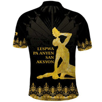 Haiti Neg Marron Gold Polo Shirt Lespwa pa anyen san aksyon LT01 - Polynesian Pride
