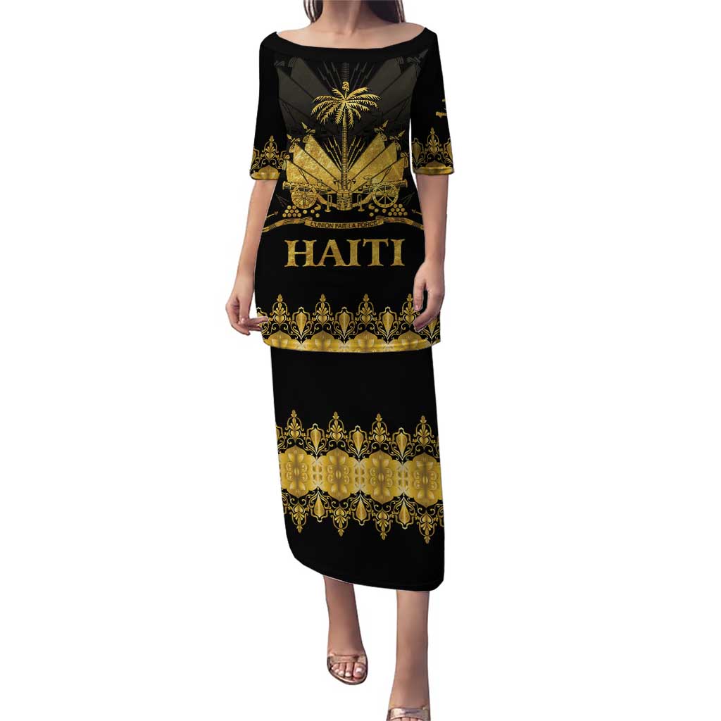 Haiti Neg Marron Gold Puletasi Lespwa pa anyen san aksyon LT01 Long Dress Gold - Polynesian Pride