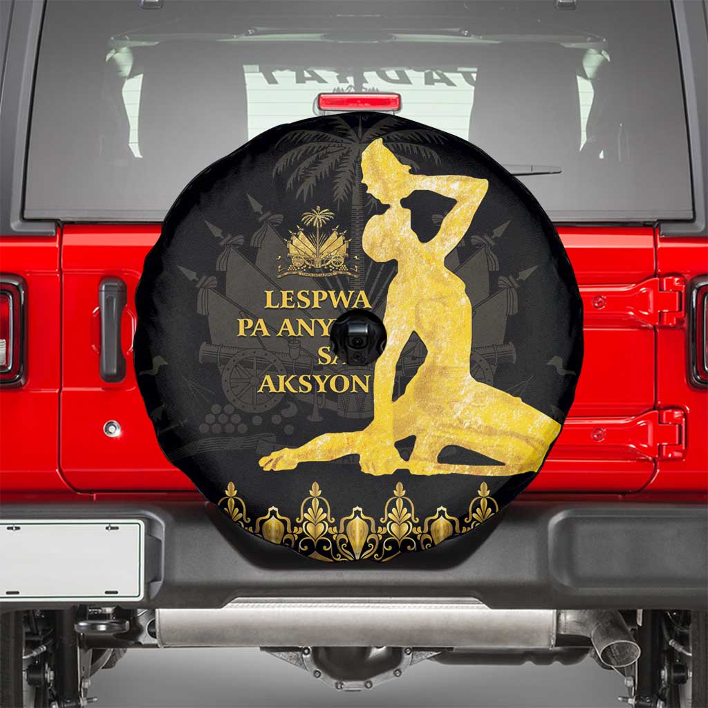 Haiti Neg Marron Gold Spare Tire Cover Lespwa pa anyen san aksyon LT01 - Polynesian Pride