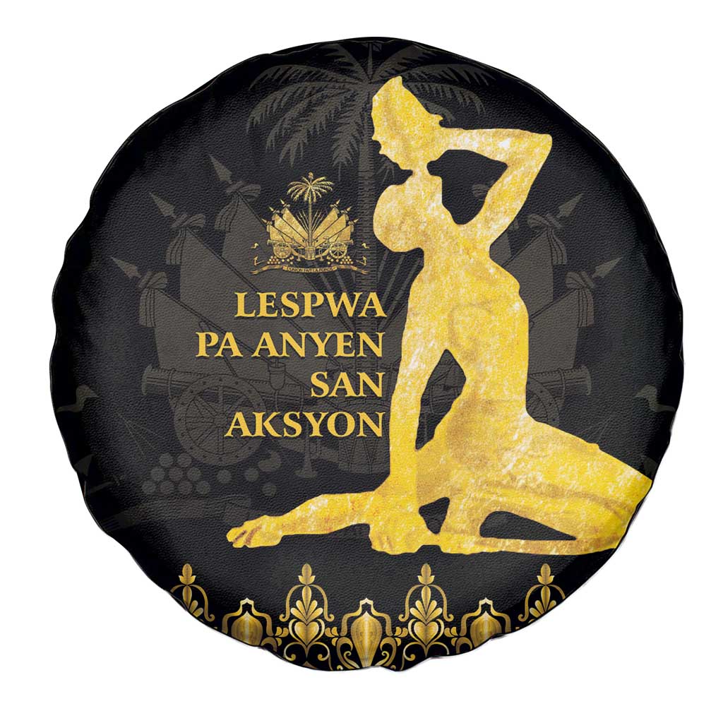 Haiti Neg Marron Gold Spare Tire Cover Lespwa pa anyen san aksyon LT01 - Polynesian Pride