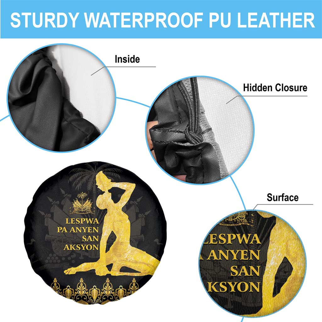 Haiti Neg Marron Gold Spare Tire Cover Lespwa pa anyen san aksyon LT01 - Polynesian Pride