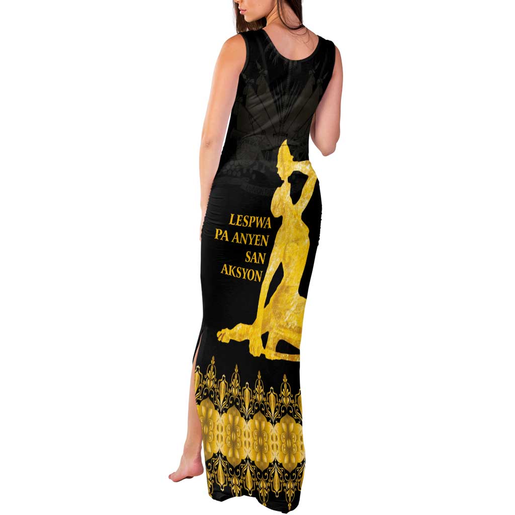 Haiti Neg Marron Gold Tank Maxi Dress Lespwa pa anyen san aksyon LT01 - Polynesian Pride