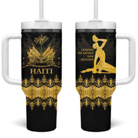 Haiti Neg Marron Gold Tumbler With Handle Lespwa pa anyen san aksyon LT01 One Size: 40 oz Gold - Polynesian Pride