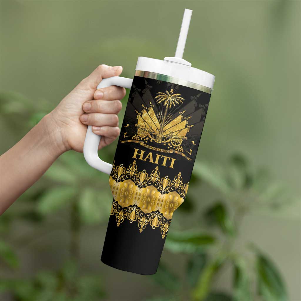 Haiti Neg Marron Gold Tumbler With Handle Lespwa pa anyen san aksyon LT01 - Polynesian Pride