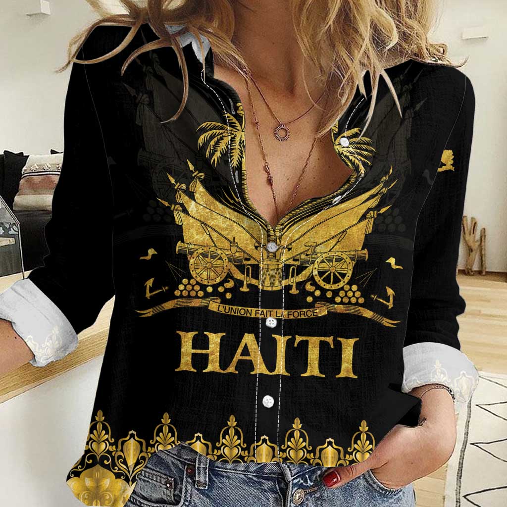 Haiti Neg Marron Gold Women Casual Shirt Lespwa pa anyen san aksyon LT01 Female Gold - Polynesian Pride