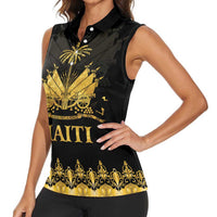 Haiti Neg Marron Gold Women Sleeveless Polo Shirt Lespwa pa anyen san aksyon LT01 - Polynesian Pride