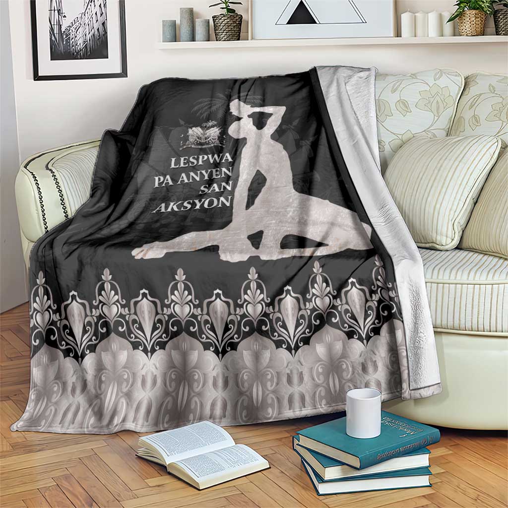 Haiti Neg Marron Silver Blanket Hope is Nothing Without Action LT01 Silver - Polynesian Pride
