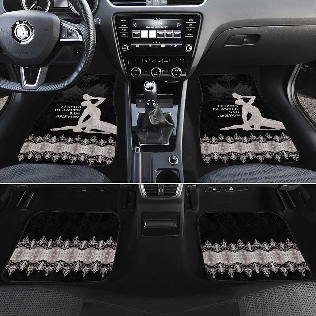 Haiti Neg Marron Silver Car Mats Hope is Nothing Without Action LT01 Set 4pcs Silver - Polynesian Pride