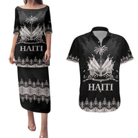 Haiti Neg Marron Silver Couples Matching Puletasi and Hawaiian Shirt Hope is Nothing Without Action