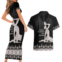 Haiti Neg Marron Silver Couples Matching Short Sleeve Bodycon Dress and Hawaiian Shirt Hope is Nothing Without Action LT01 - Polynesian Pride