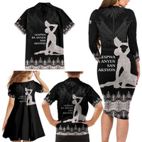 Haiti Neg Marron Silver Family Matching Long Sleeve Bodycon Dress and Hawaiian Shirt Hope is Nothing Without Action LT01 - Polynesian Pride
