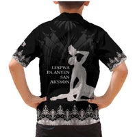 Haiti Neg Marron Silver Family Matching Mermaid Dress and Hawaiian Shirt Hope is Nothing Without Action LT01 - Polynesian Pride