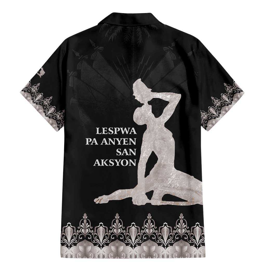 Haiti Neg Marron Silver Family Matching Mermaid Dress and Hawaiian Shirt Hope is Nothing Without Action LT01 - Polynesian Pride