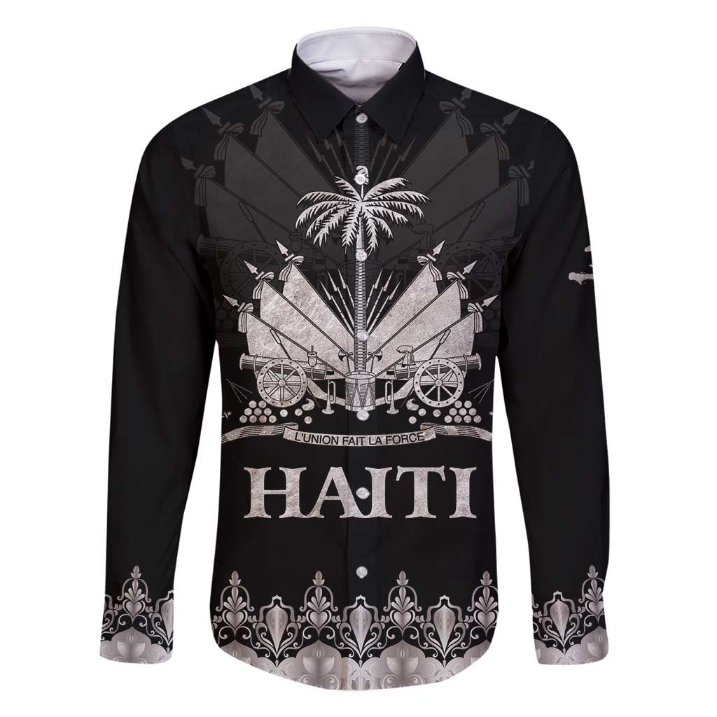 Haiti Neg Marron Silver Family Matching Mermaid Dress and Hawaiian Shirt Hope is Nothing Without Action LT01 Dad's Shirt - Long Sleeve Silver - Polynesian Pride