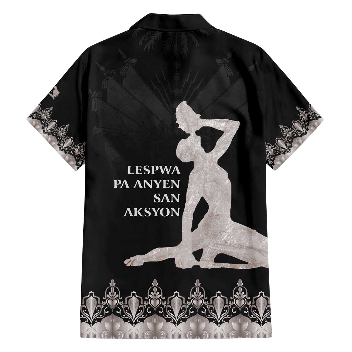 Haiti Neg Marron Silver Family Matching Off The Shoulder Long Sleeve Dress and Hawaiian Shirt Hope is Nothing Without Action LT01 - Polynesian Pride
