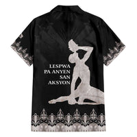 Haiti Neg Marron Silver Family Matching Off Shoulder Short Dress and Hawaiian Shirt Hope is Nothing Without Action LT01 - Polynesian Pride
