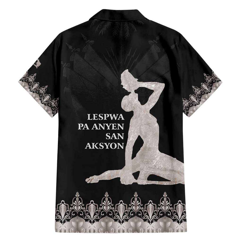 Haiti Neg Marron Silver Family Matching Puletasi and Hawaiian Shirt Hope is Nothing Without Action LT01 - Polynesian Pride