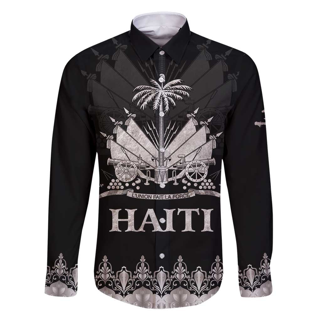 Haiti Neg Marron Silver Family Matching Puletasi and Hawaiian Shirt Hope is Nothing Without Action LT01 Dad's Shirt - Long Sleeve Silver - Polynesian Pride