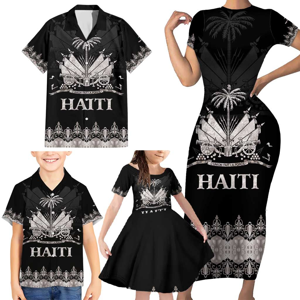 Haiti Neg Marron Silver Family Matching Short Sleeve Bodycon Dress and Hawaiian Shirt Hope is Nothing Without Action LT01 - Polynesian Pride