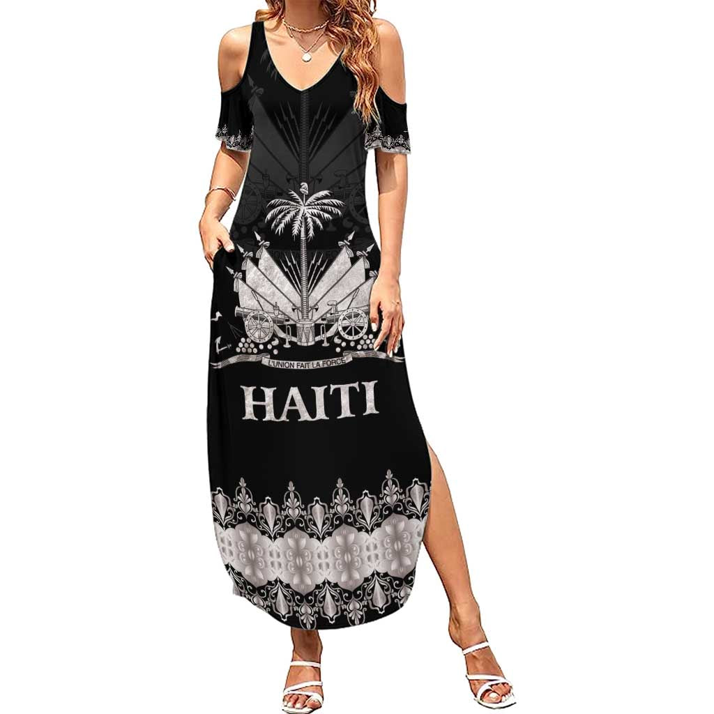 Haiti Neg Marron Silver Family Matching Summer Maxi Dress and Hawaiian Shirt Hope is Nothing Without Action LT01 Mom's Dress Silver - Polynesian Pride
