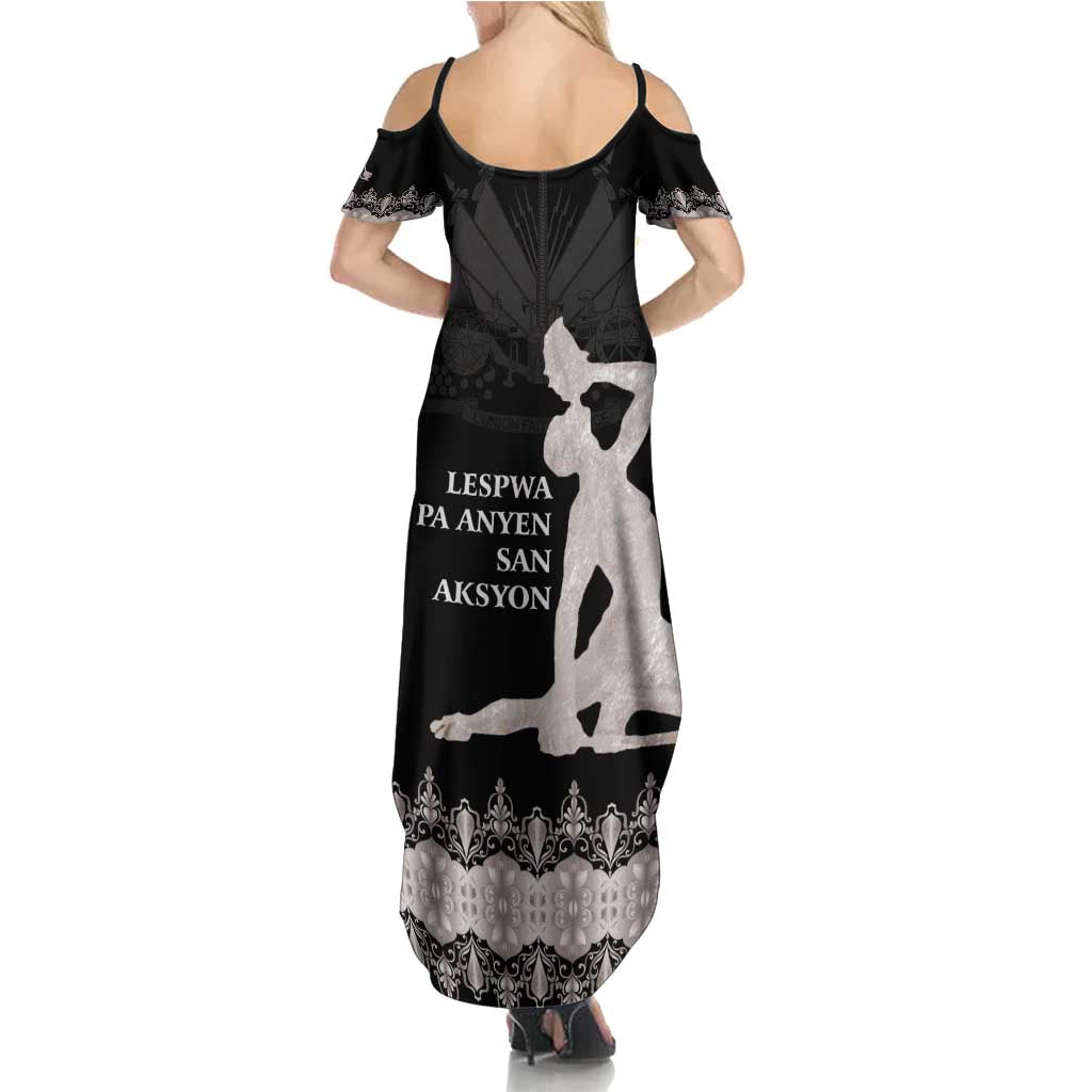 Haiti Neg Marron Silver Family Matching Summer Maxi Dress and Hawaiian Shirt Hope is Nothing Without Action LT01 - Polynesian Pride
