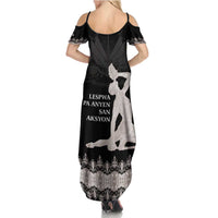 Haiti Neg Marron Silver Family Matching Summer Maxi Dress and Hawaiian Shirt Hope is Nothing Without Action LT01 - Polynesian Pride