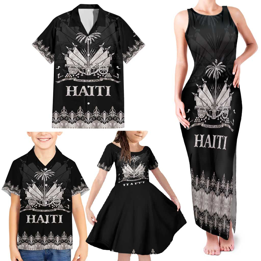 Haiti Neg Marron Silver Family Matching Tank Maxi Dress and Hawaiian Shirt Hope is Nothing Without Action LT01 - Polynesian Pride