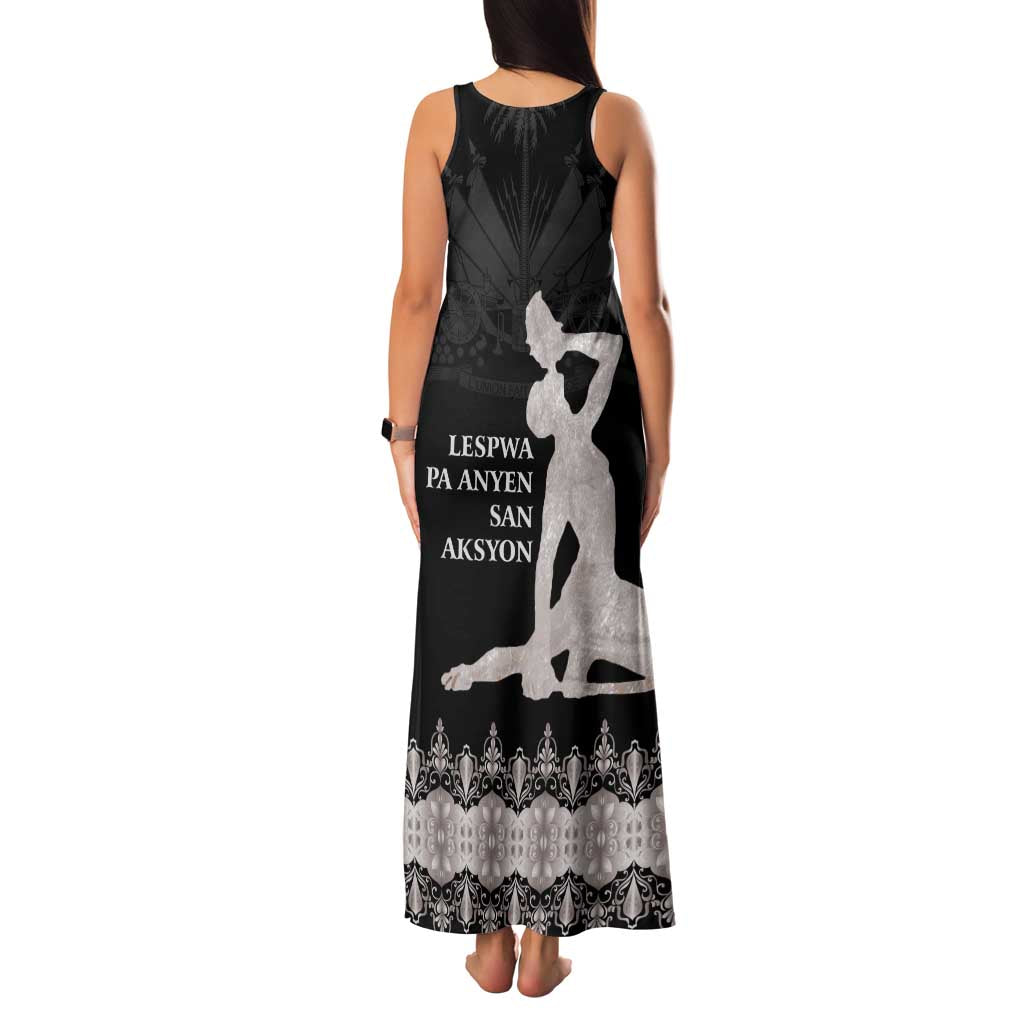Haiti Neg Marron Silver Family Matching Tank Maxi Dress and Hawaiian Shirt Hope is Nothing Without Action LT01 - Polynesian Pride