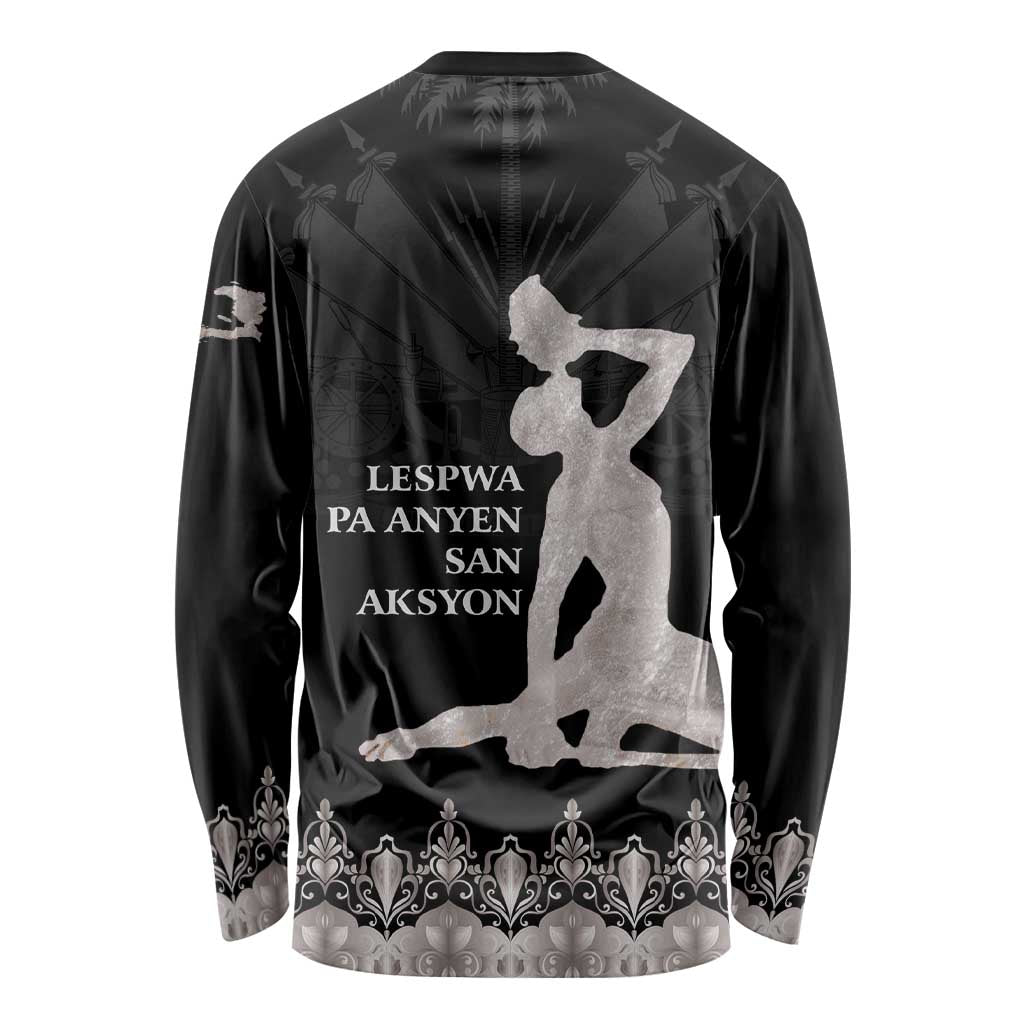 Haiti Neg Marron Silver Long Sleeve Shirt Hope is Nothing Without Action LT01 - Polynesian Pride
