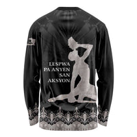 Haiti Neg Marron Silver Long Sleeve Shirt Hope is Nothing Without Action LT01 - Polynesian Pride