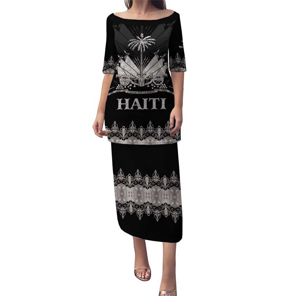 Haiti Neg Marron Silver Puletasi Hope is Nothing Without Action LT01 Long Dress Silver - Polynesian Pride