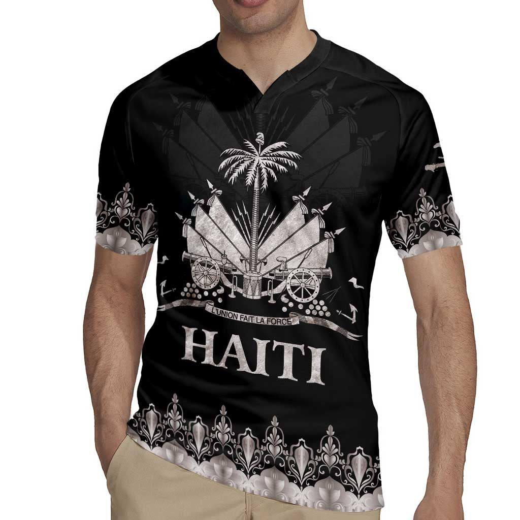 Haiti Neg Marron Silver Rugby Jersey Hope is Nothing Without Action