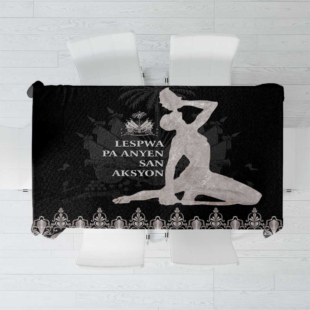 Haiti Neg Marron Silver Tablecloth Hope is Nothing Without Action LT01 Silver - Polynesian Pride