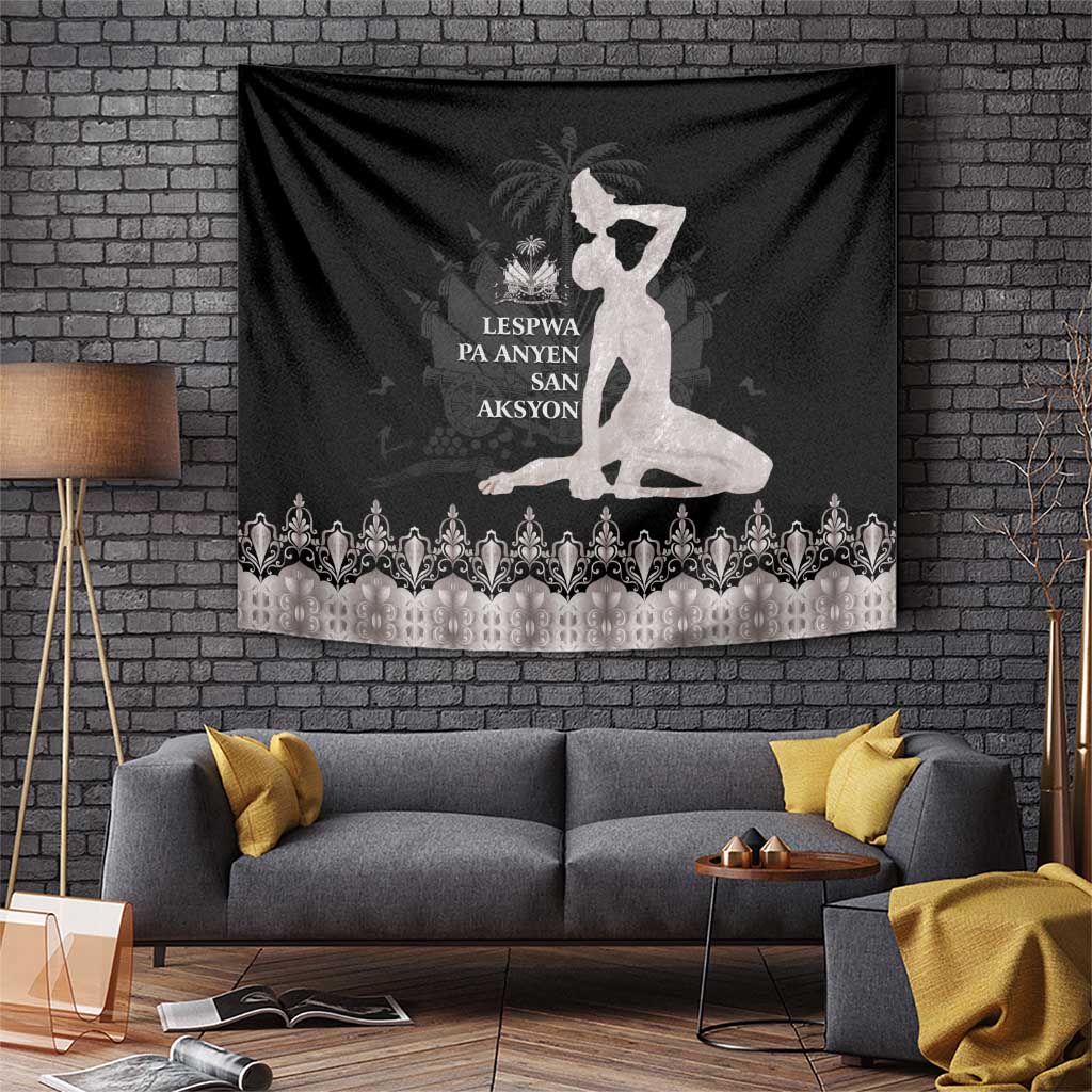 Haiti Neg Marron Silver Tapestry Hope is Nothing Without Action LT01 Silver - Polynesian Pride