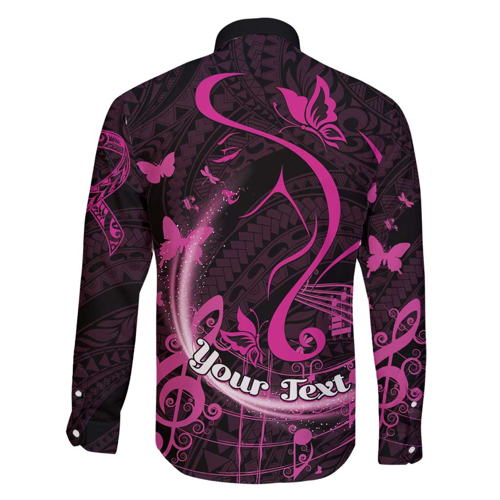 Personalised Survivor Melody Pink Family Matching Long Sleeve Bodycon Dress and Hawaiian Shirt Breast Cancer Polynesian Pattern LT01 - Polynesian Pride