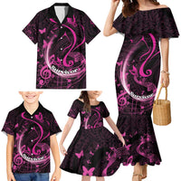 Personalised Survivor Melody Pink Family Matching Mermaid Dress and Hawaiian Shirt Breast Cancer Polynesian Pattern LT01 - Polynesian Pride
