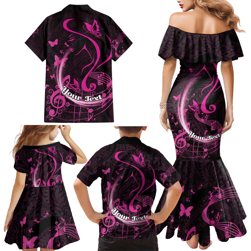 Personalised Survivor Melody Pink Family Matching Mermaid Dress and Hawaiian Shirt Breast Cancer Polynesian Pattern LT01 - Polynesian Pride