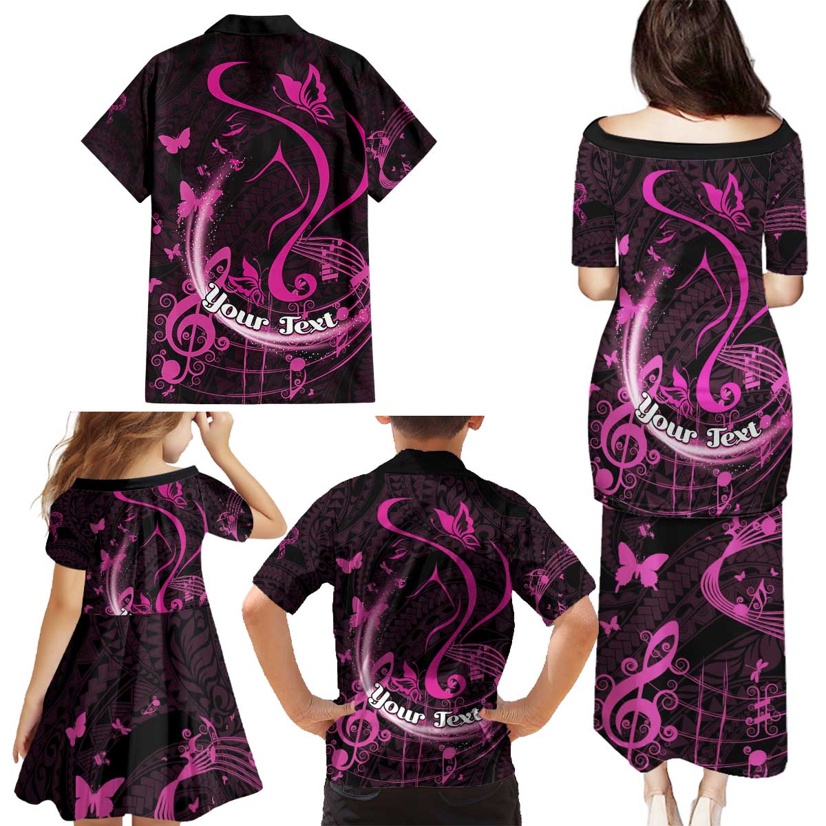 Personalised Survivor Melody Pink Family Matching Puletasi and Hawaiian Shirt Breast Cancer Polynesian Pattern LT01 - Polynesian Pride