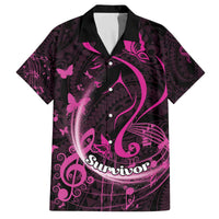 Personalised Survivor Melody Pink Family Matching Puletasi and Hawaiian Shirt Breast Cancer Polynesian Pattern LT01 Dad's Shirt - Short Sleeve Pink - Polynesian Pride