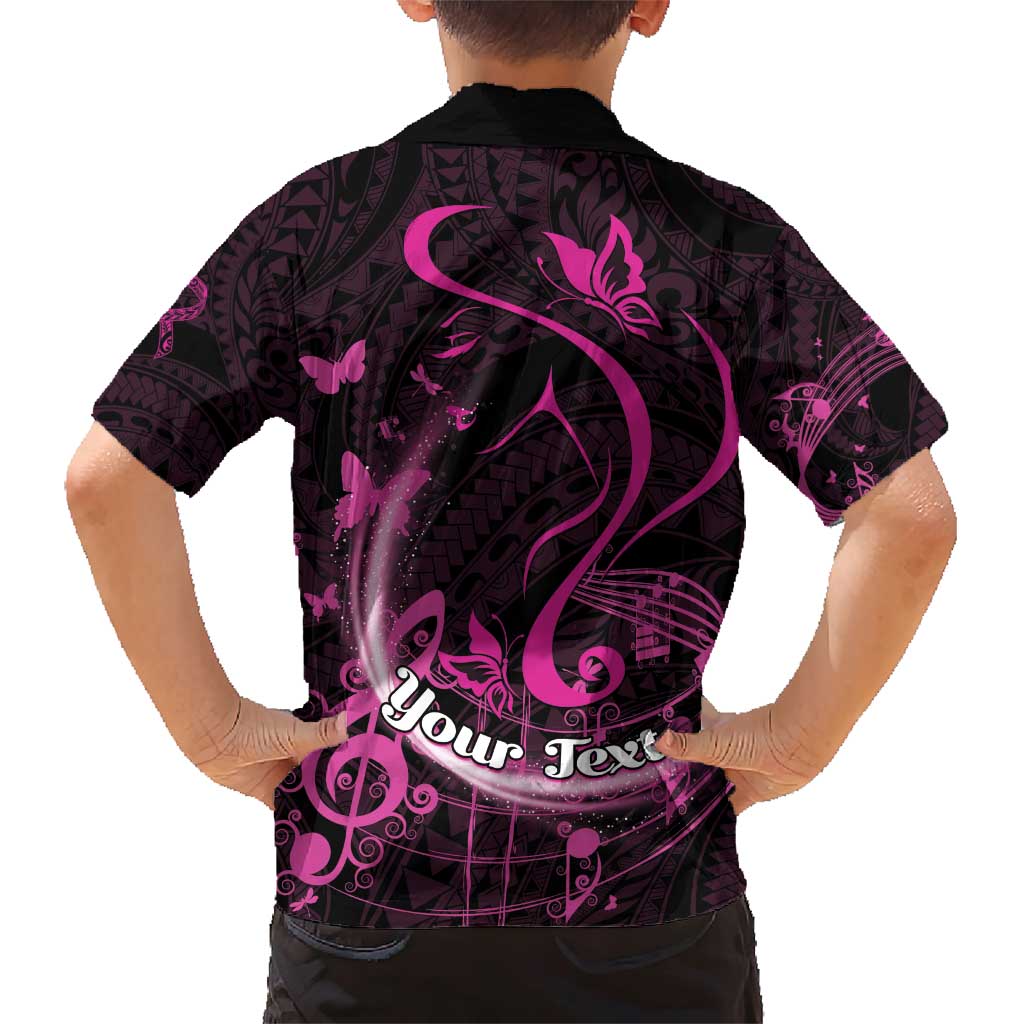Personalised Survivor Melody Pink Family Matching Short Sleeve Bodycon Dress and Hawaiian Shirt Breast Cancer Polynesian Pattern LT01 - Polynesian Pride