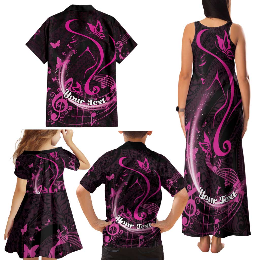 Personalised Survivor Melody Pink Family Matching Tank Maxi Dress and Hawaiian Shirt Breast Cancer Polynesian Pattern LT01 - Polynesian Pride