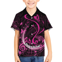 Personalised Survivor Melody Pink Family Matching Tank Maxi Dress and Hawaiian Shirt Breast Cancer Polynesian Pattern LT01 Son's Shirt Pink - Polynesian Pride