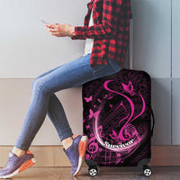 Survivor Melody Pink Luggage Cover Breast Cancer Polynesian Pattern LT01 - Polynesian Pride